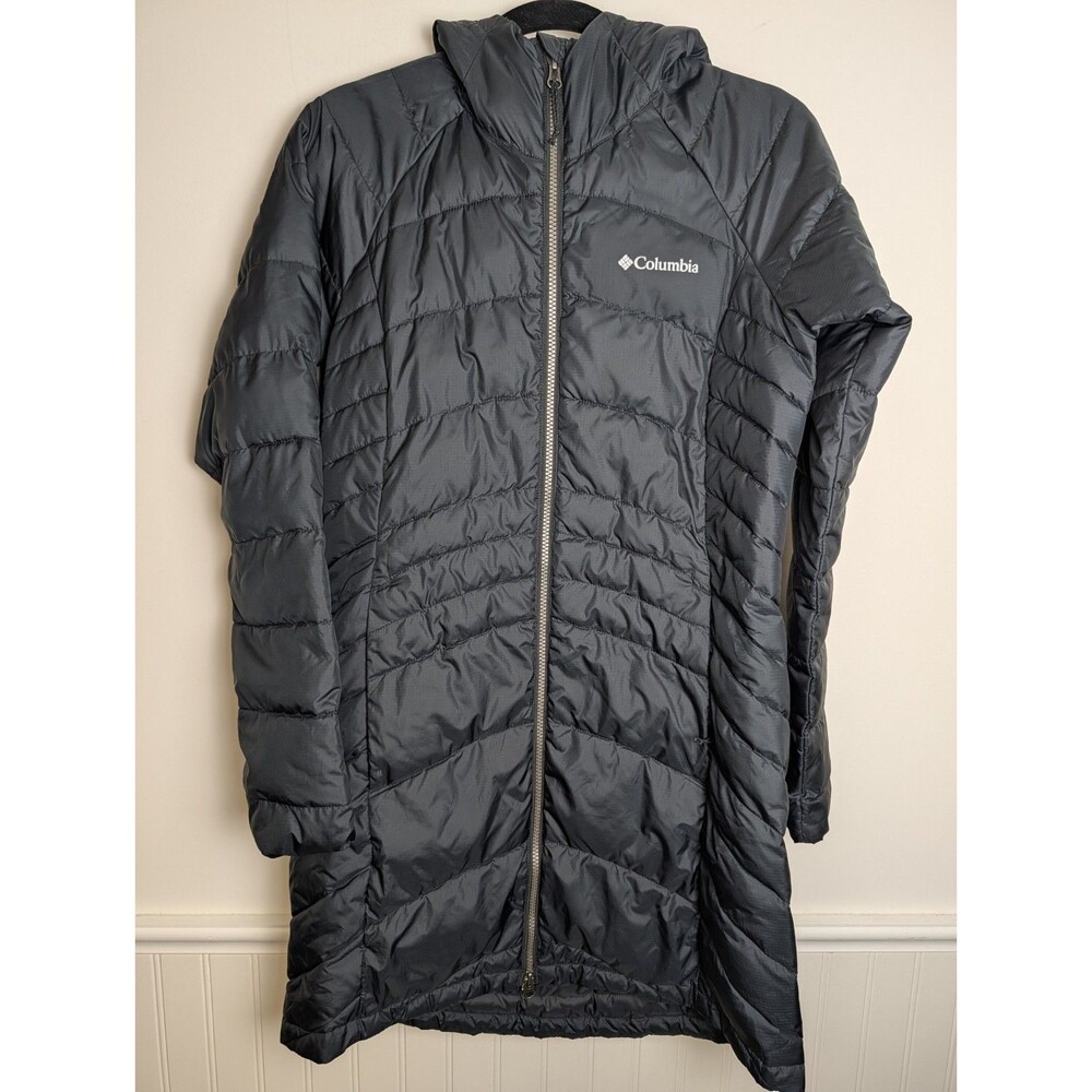 Columbia Karis Gale II Long Hooded Jacket Black Women's Size Small Puffer Coat